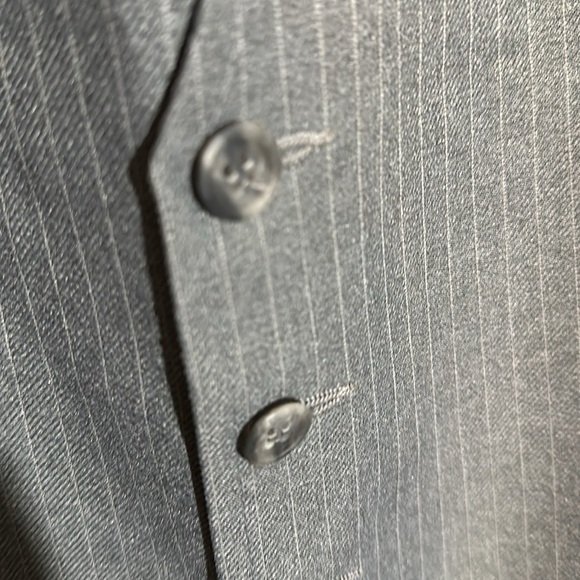 Vintage Men's Two Tone Gray Pinstripe Career Suit Vest No Tags - Picture 9 of 15